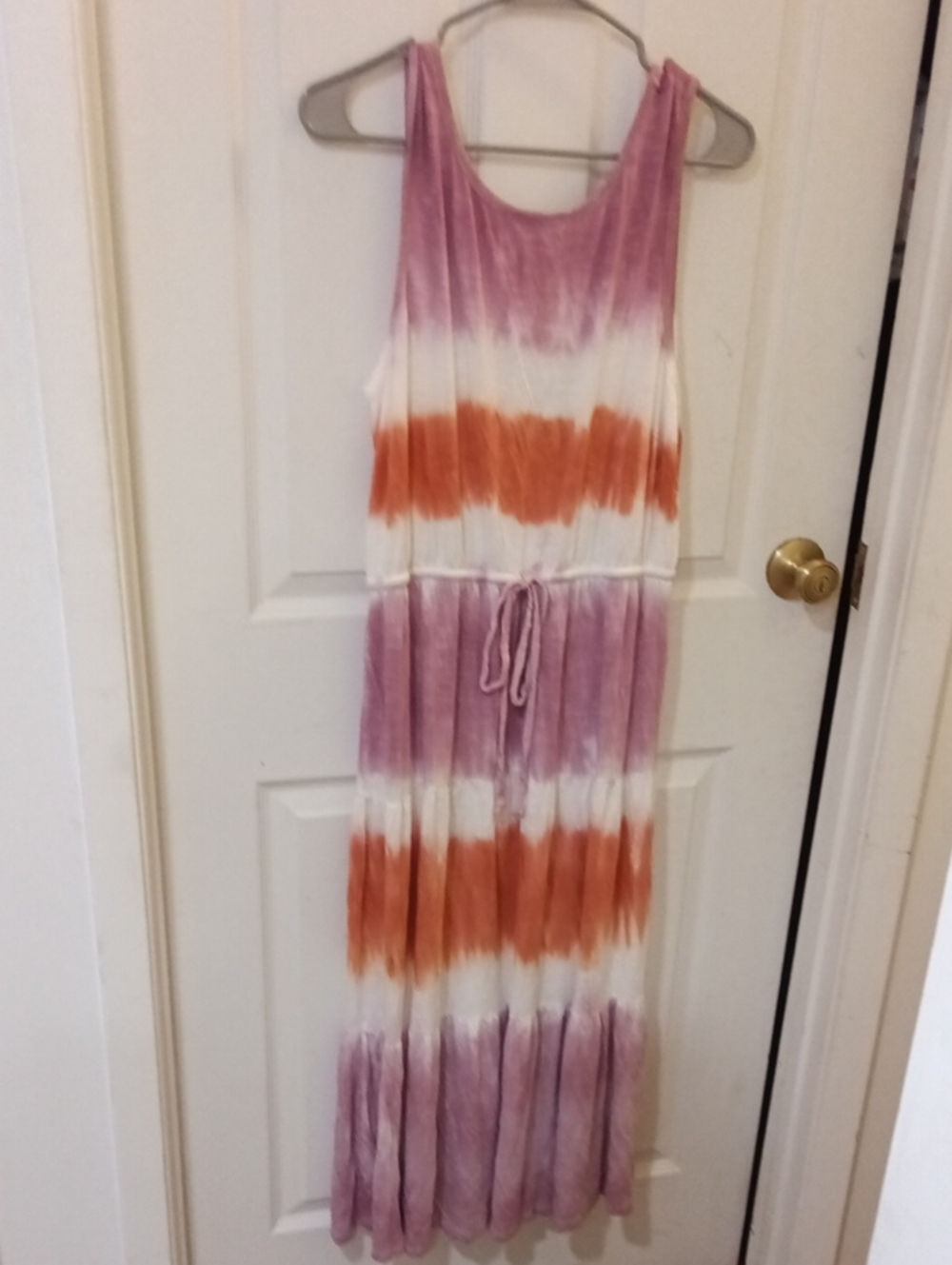 Knox Rose Mauve, Orange & White Tie-Dye Sleeveless Maxi Dress